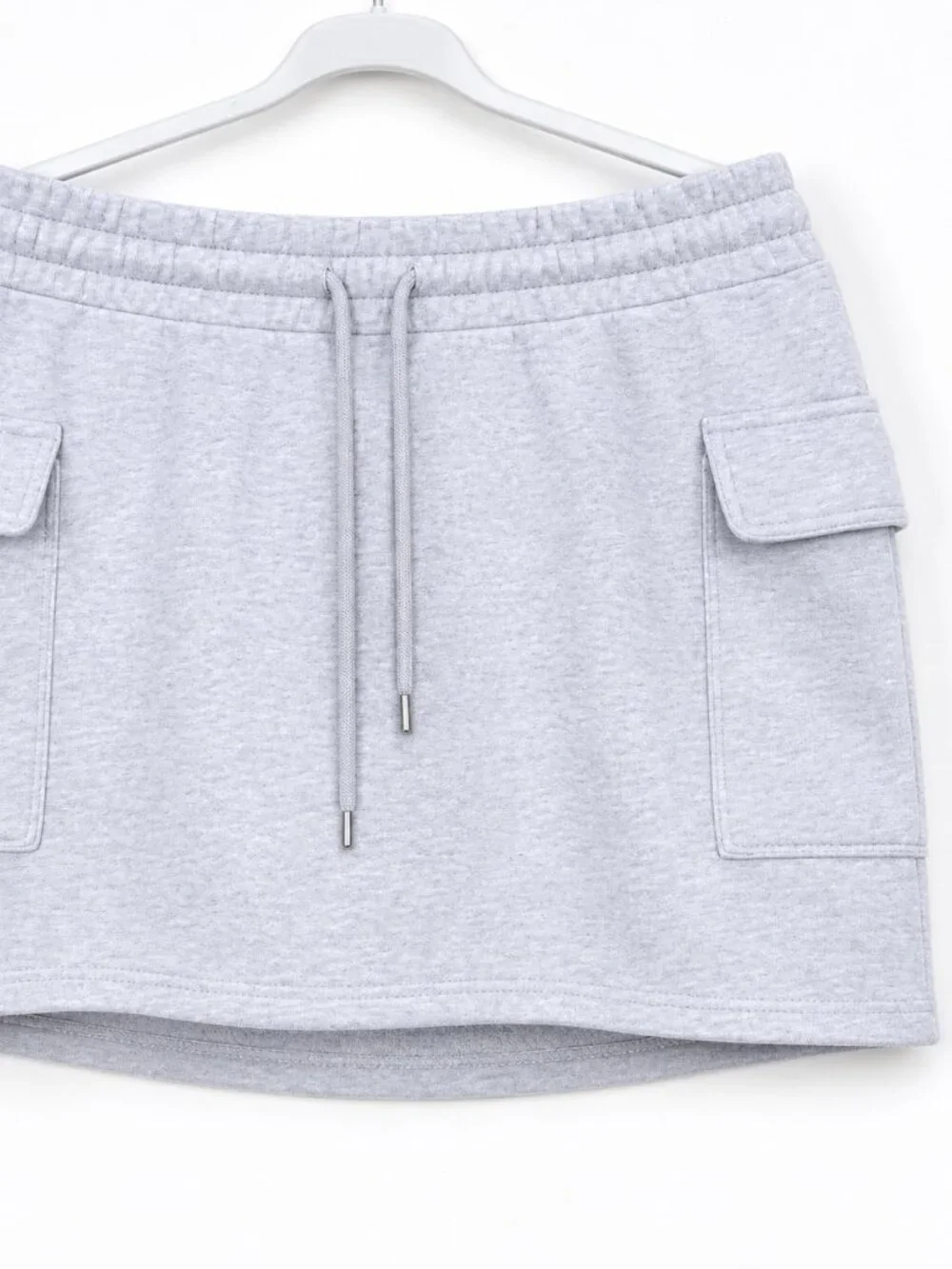 Gray Cargo Fleece Mini Skirt - Size Large - Picture 2 of 4